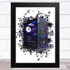 Gaming Pc Splatter Art Children's Kid's Wall Art Print