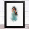 Jasmin Princess Watercolour Splatter Children's Kid's Wall Art Print