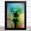 Star Wars Yoda Multicolour Smudge Children's Kid's Wall Art Print