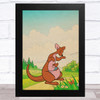 Kanga Winnie The Pooh Vintage Children's Kid's Wall Art Print