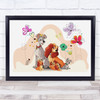 Lady And The Tramp Cute Children's Kid's Wall Art Print