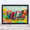 Trolls Colourful Retro Children's Kid's Wall Art Print