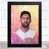 Lionel Messi Polygon Pink Celeb Wall Art Print