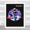 Spiderman Into The Verse Watercolour Movie Poster Film Wall Art Print