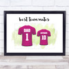 Dad team Mates Football Shirts Pink Personalised Father's Day Gift Print