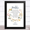 Daddy You Are The Best Poem Personalised Dad Father's Day Gift Wall Art Print