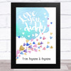 Love You Daddy Watercolour Floating Hearts Personalised Father's Day Gift Print