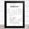 The Day You Became My Dad Calendar Grey Hearts Personalised Father's Day Print