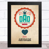 Vintage World's Greatest Dad Personalised Dad Father's Day Gift Wall Art Print