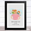 Dad, Son & Daughter Design 4 Personalised Dad Father's Day Gift Wall Art Print