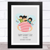 Dad, Son & Daughter Design 5 Personalised Dad Father's Day Gift Wall Art Print