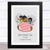 Dad, Son & Daughter Design 8 Personalised Dad Father's Day Gift Wall Art Print