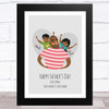 Dad, Son & Daughter Design 9 Personalised Dad Father's Day Gift Wall Art Print