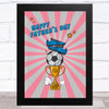 Pink Comic Football Boots Trophy Dad Father's Day Gift Wall Art Print