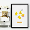 Chicks Simple Cartoon Wall Art Print