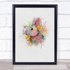 Rabbit Watercolour Line Art Splatter Drip Wall Art Print