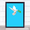 Watercolour Dove On Bright Blue Wall Art Print