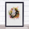 Rhino Watercolour Splatter Drip Wall Art Print