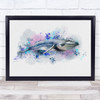 Whale Watercolour Splatter Wall Art Print