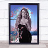 Mariah Carey Pastel Pink And Blue Retro Floral Wall Art Print