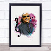 Stevie Wonder Watercolour Splatter Music Notes Wall Art Print