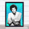 Tom Jones Retro Pop Art Blue Green Star Burst Wall Art Print