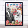 The Queen & Prince Philip Bus Vintage Floral Wall Art Print