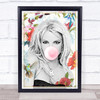 Britney Spears Oriental Flowers & Bubblegum Wall Art Print