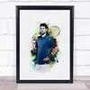 Novak Djokovic Watercolour Splatter Drip Wall Art Print