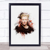 Tilda Swinton Watercolour Splatter Drip Wall Art Print