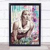 Jessica Ennis Pink Floral Grunge Drips Wall Art Print