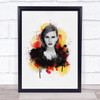 Emma  Watson Watercolour Splatter Drip Wall Art Print