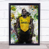 Usain Bolt Graffiti Jamaica Splatter Wall Art Print