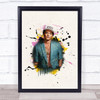 Bruno Mars Colourful Splatter Drip Wall Art Print