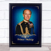 Prince Philip Gold & Blue Border Wall Art Print