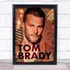 Tom Brady Dark Orange Splatter Wall Art Print