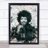 Jimi Hendrix Grunge Splatter Wall Art Print
