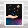 Solar System Galaxy Palm Of Hand Wall Art Print