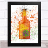 Watercolour Splatter Dead Man's Fingers Pineapple Rum Wall Art Print