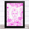 Flower Hair Pink Floral Watercolour Woman Wall Art Print