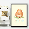 Guinea Pig Watercolour Any Name Personalised Wall Art Print