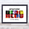 Hero Characters Letter Any Name Personalised Wall Art Print