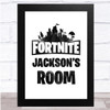 Fortnite Black Logo Any Name Personalised Wall Art Print