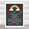 Rainbow Seeds Of Knowledge Chalk Thank You Teacher Personalised Wall Art Print