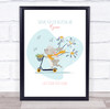 Thank You For Helping Me Grow Cute Rabbit Floral Personalised Wall Art Print