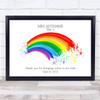 Rainbow Paintbrush Colourful Splatter Thank You Personalised Wall Art Print