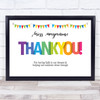 Teacher Thank You Rainbow Letters Personalised Wall Art Print