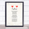 England Vintage Style Watercolour Hearts National Anthem & Music Wall Art Print