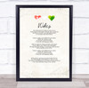 Wales Vintage Style Watercolour Hearts National Anthem & Music Wall Art Print