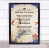 National Anthem God Save The Queen Vintage Queen Victoria Wall Art Print